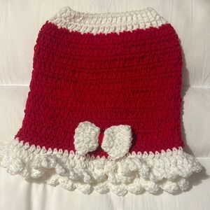 Hand crafted Crochet pets dress Skirt with Bow